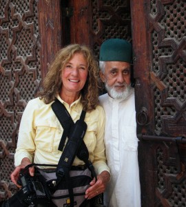 Rosemary and a Moroccan man in traditional dress