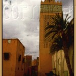 Stylized depiction of Marrakesh medina