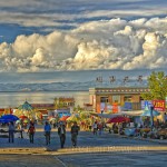 colorful landscape of resort at Quinghai lake China