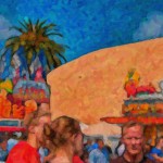 colorul digital painting of fairground midway