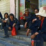 Khampa men relax in downtown Yushou, in China's Quinghai province