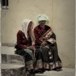 Tibetan women in costume in a small town in China