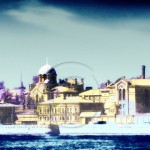St.Petersburg factories and church in winter