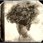 Burmese woman with flowers on her head