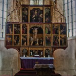 The sacred paintings on the altar at Biertan, Romania