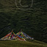 Tibetan Landscape with Prayer Flags