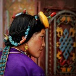 Portrait of Tibetan Woman with Hair Ornaments