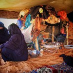 nomad women drinking tea in their tent