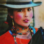 Portrait Young and Beautiful Tibetan Girl