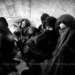 Touareg women huddle in their tent