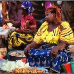 colorful women togo market