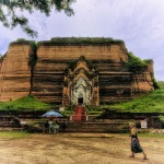 The ruins of the largest stupa ever attempted.