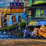 Chinatown streetscene in Bangkok Thailand