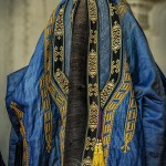 A woman dressed in Uzbek chador, wearing the horsehair paranja.