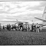 An Aeroflot passenger plane lands in a cow pasture in Siberia