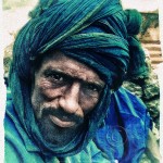 Portrait of a Touareg man at the Taodenni salt mines. Mali, West Africa
